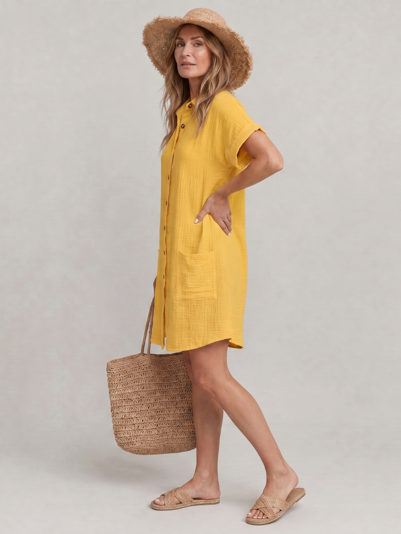Lena | Vestido por la rodilla con bolsillos