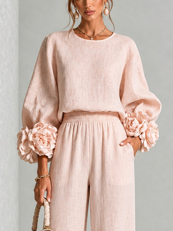 Rosalie | Conjunto con puños de flores