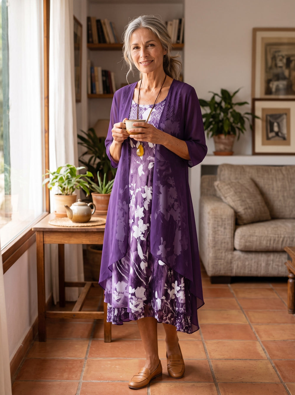 Alivia | Vestido de dos capas - Morado