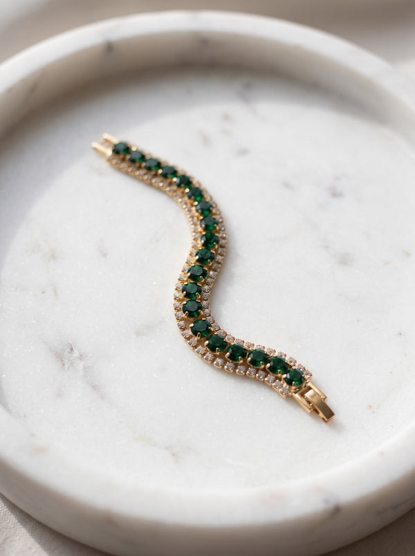 Jade | Pulsera verde y dorada
