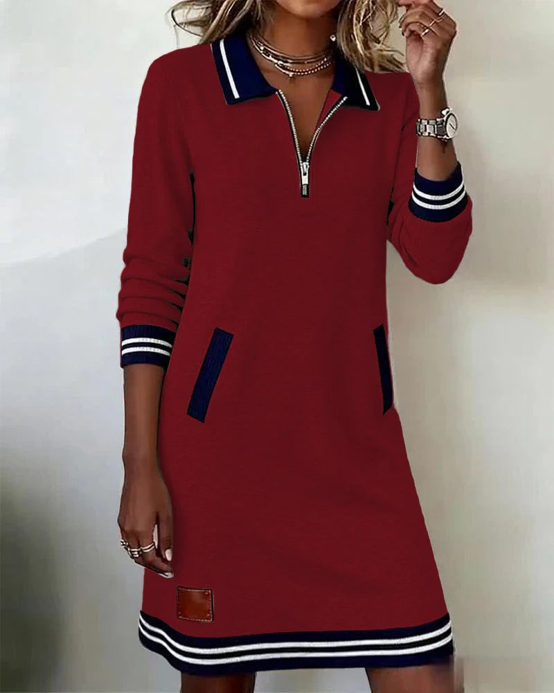 Harper | Vestido con cuello y cremallera
