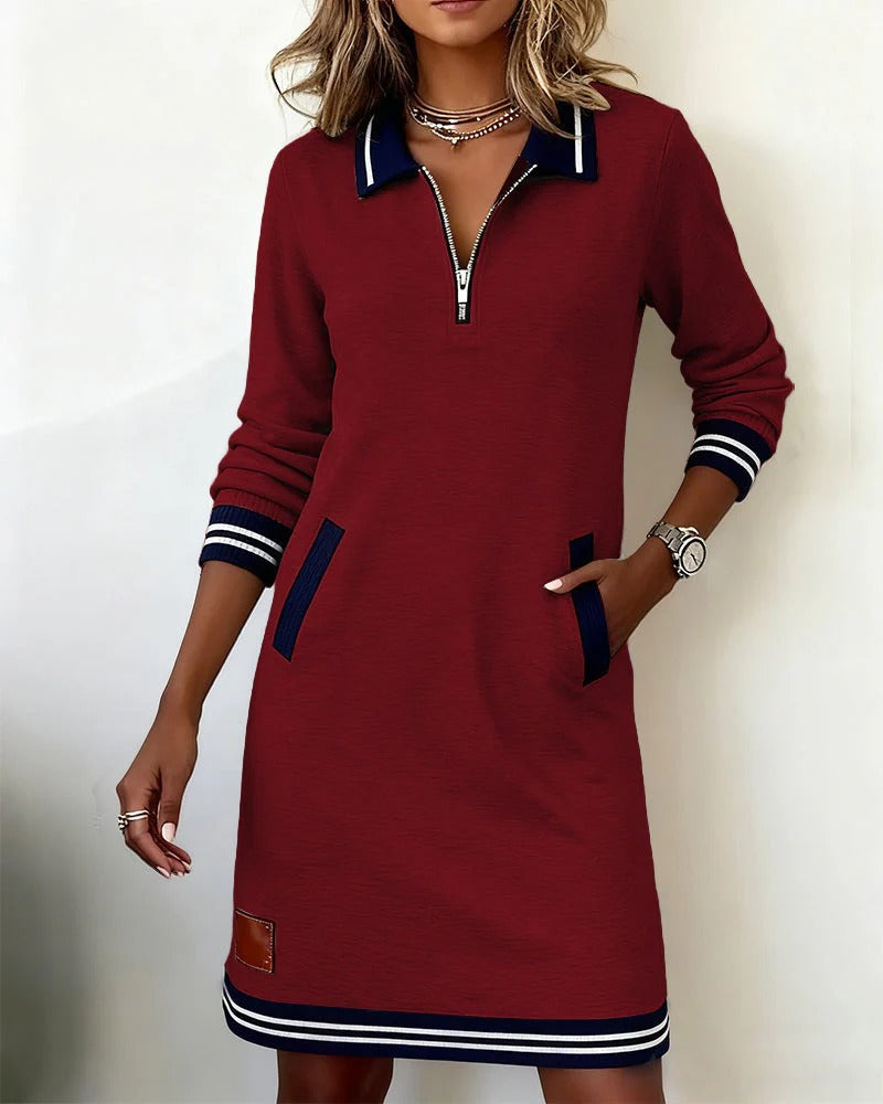 Harper | Vestido con cuello y cremallera