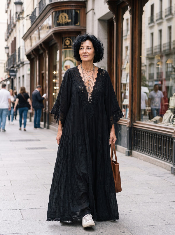 Ravenna | Vestido largo con manga murciélago