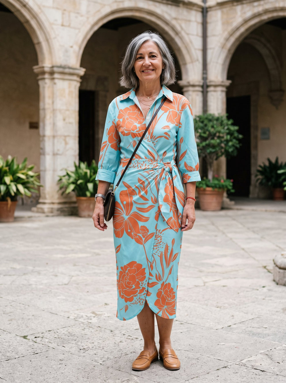 Amalfi, vestido midi favorecedor en color azul