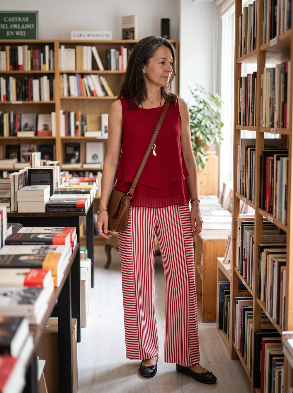 Avera, conjunto de verano en color rojo