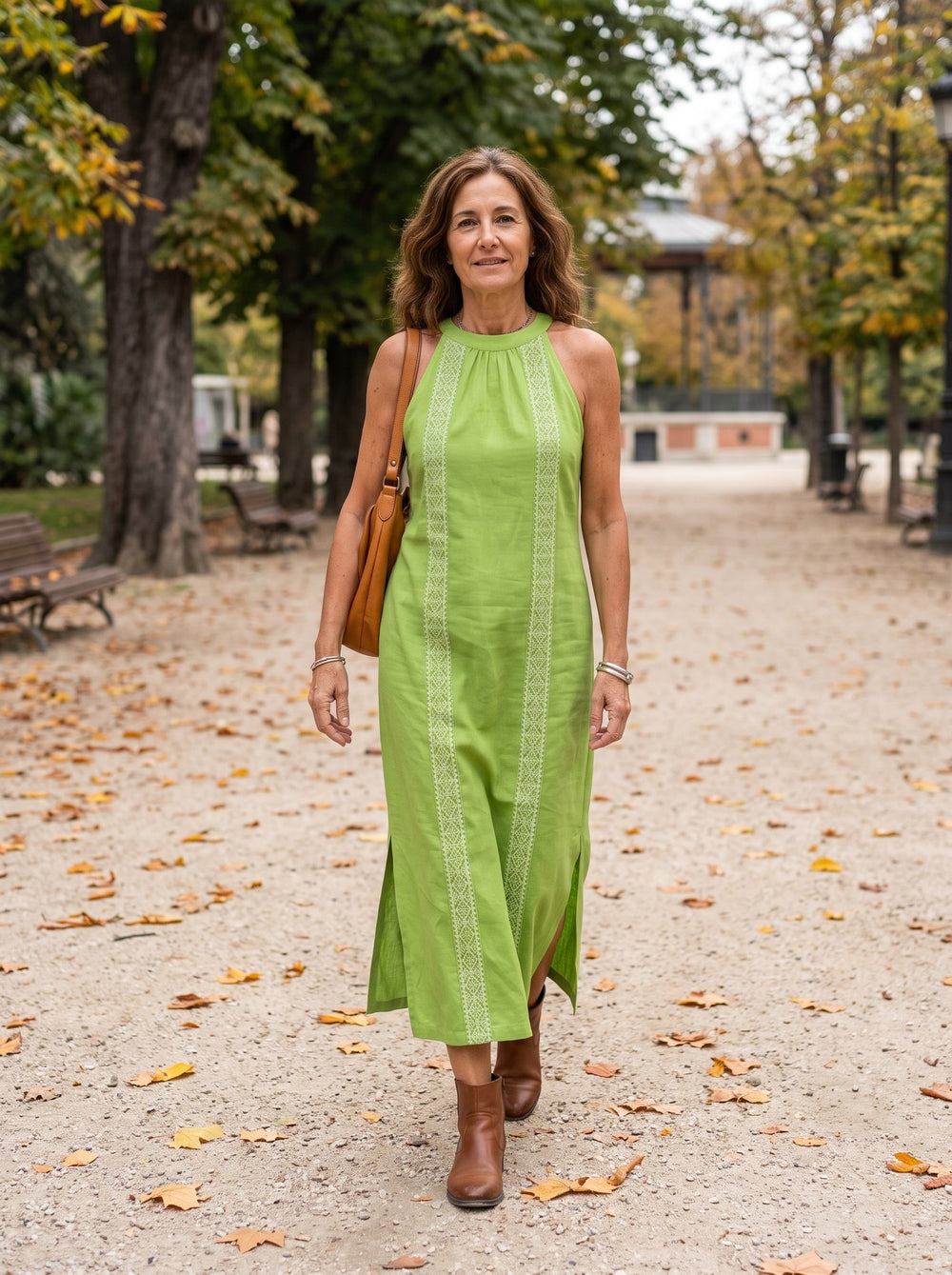 Juniper, vestido midi en color verde