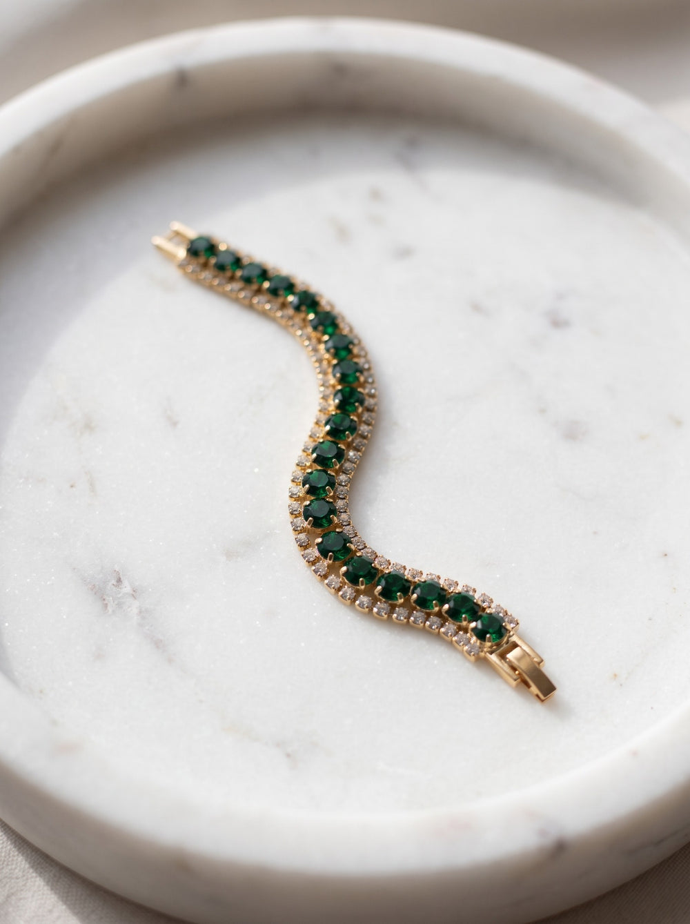 Jade | Pulsera verde y dorada