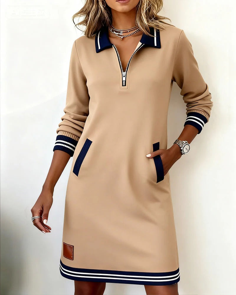 Harper | Vestido con cuello y cremallera