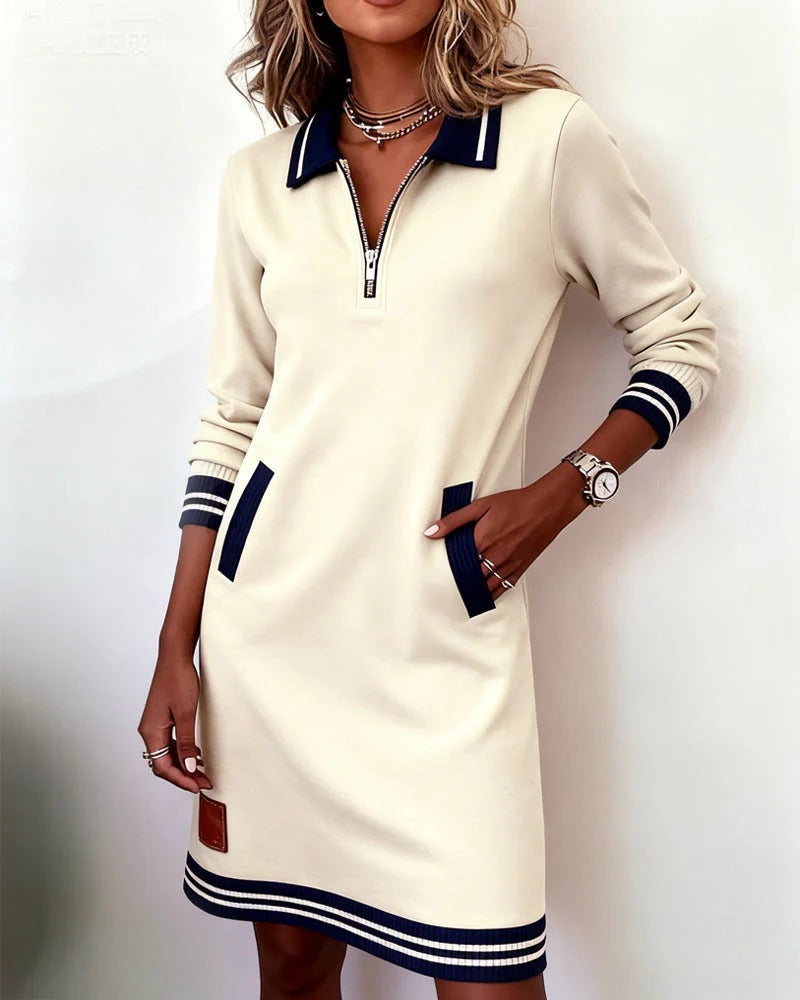 Harper | Vestido con cuello y cremallera