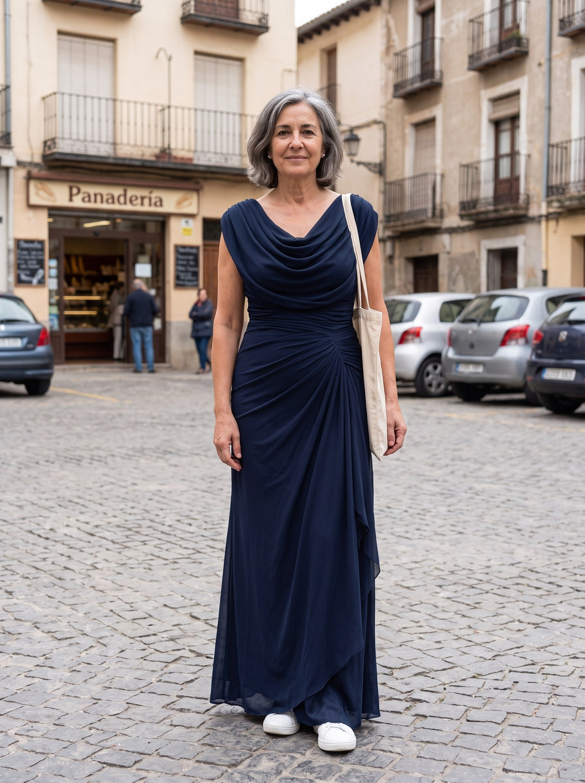 Jillian | Vestido largo - Azul marino