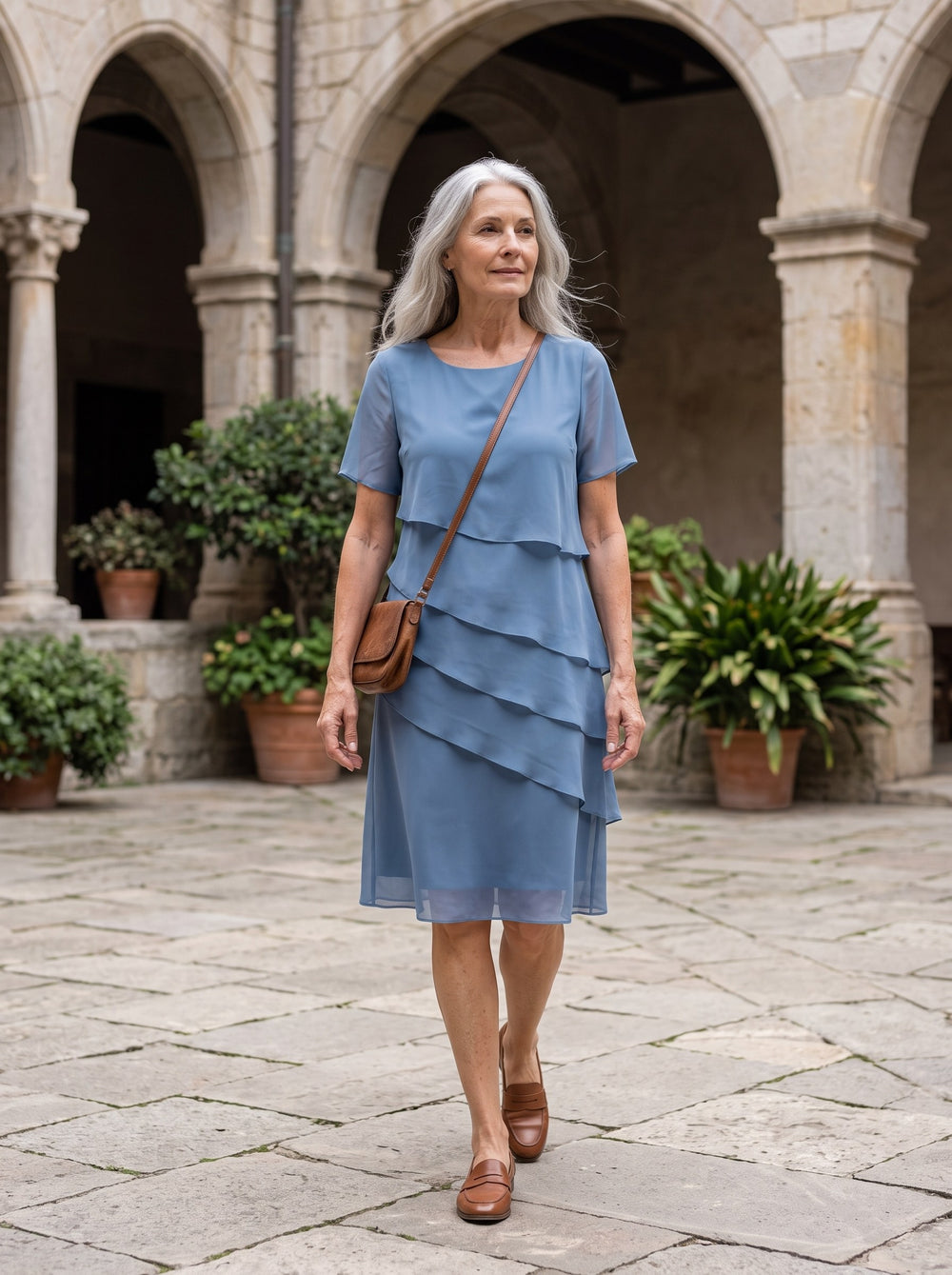Linnea | Vestido con volantes - Azul claro