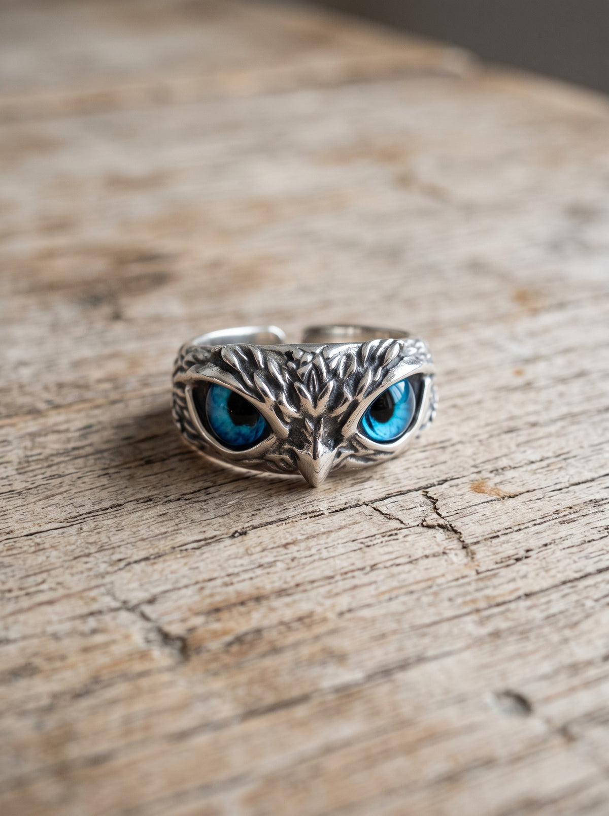 Celeste | Anillo de la suerte ajustable de plata y ópalo