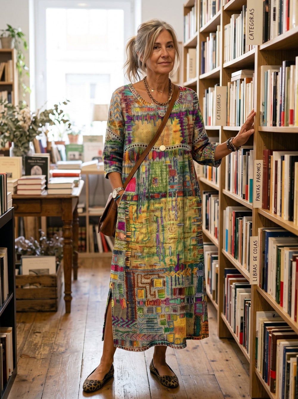 Manuela | Vestido patchwork - Amarillo