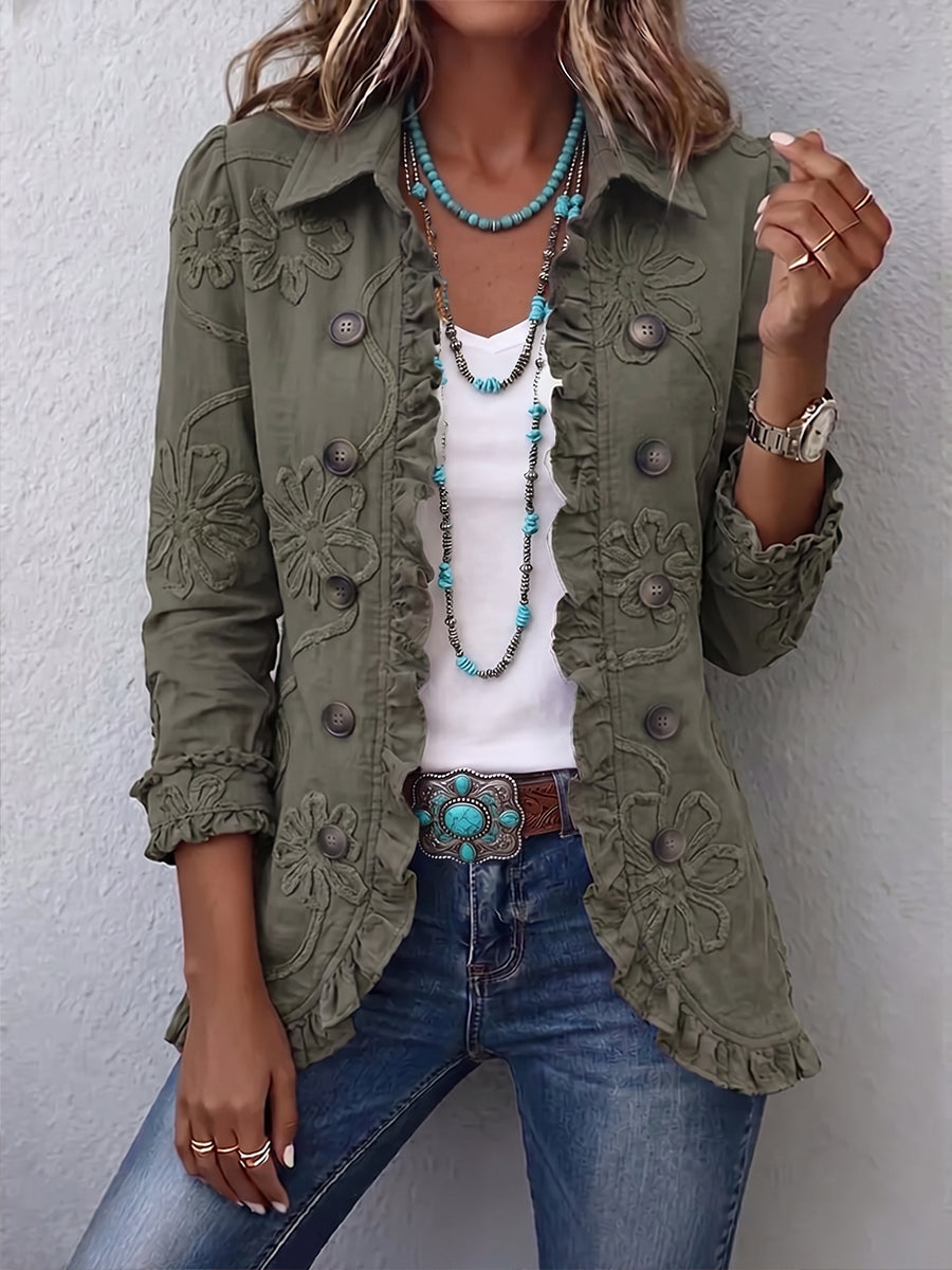 Alessandra | Blusa bordada con volantes