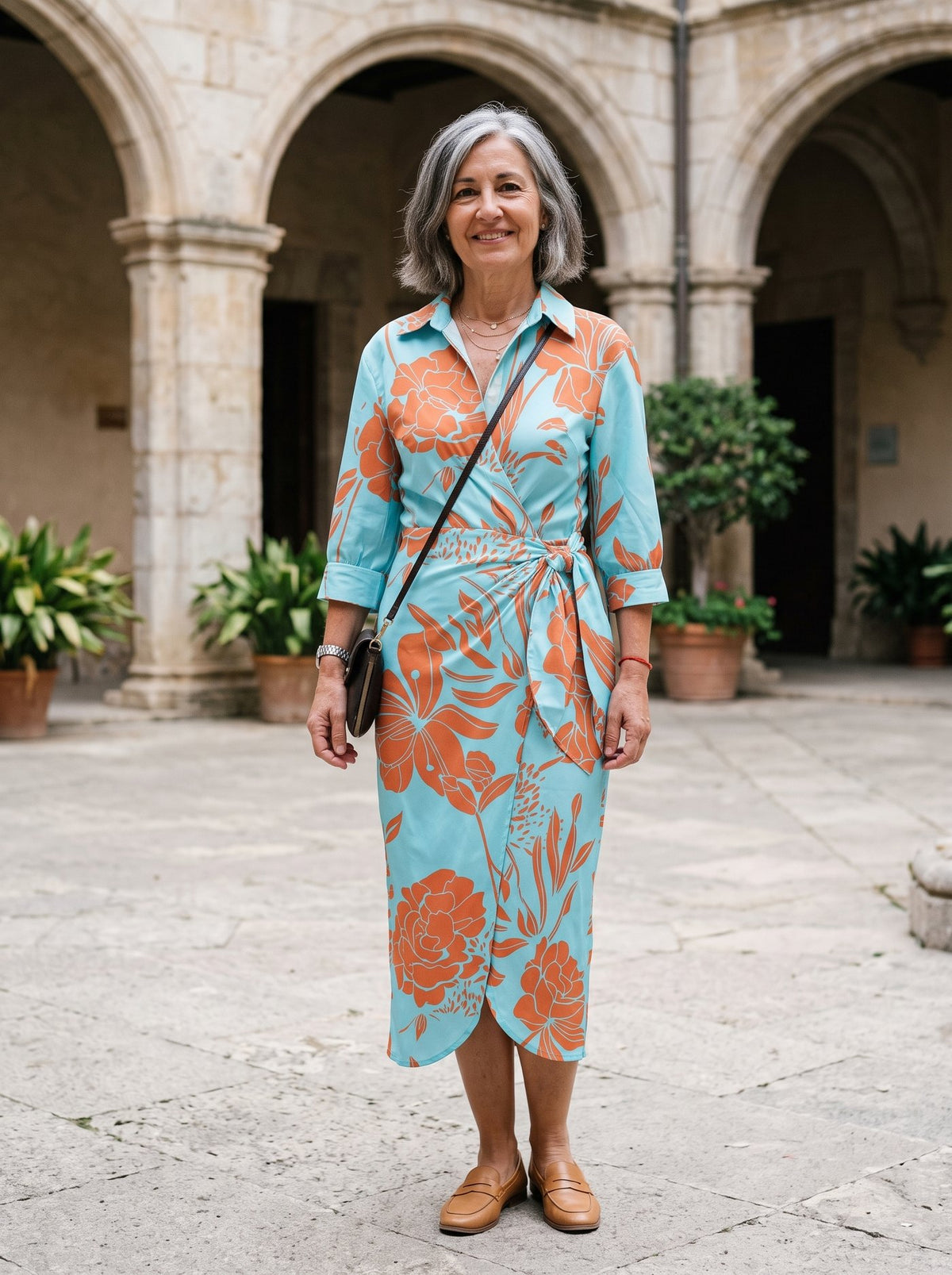 Amalfi, vestido midi favorecedor en color azul