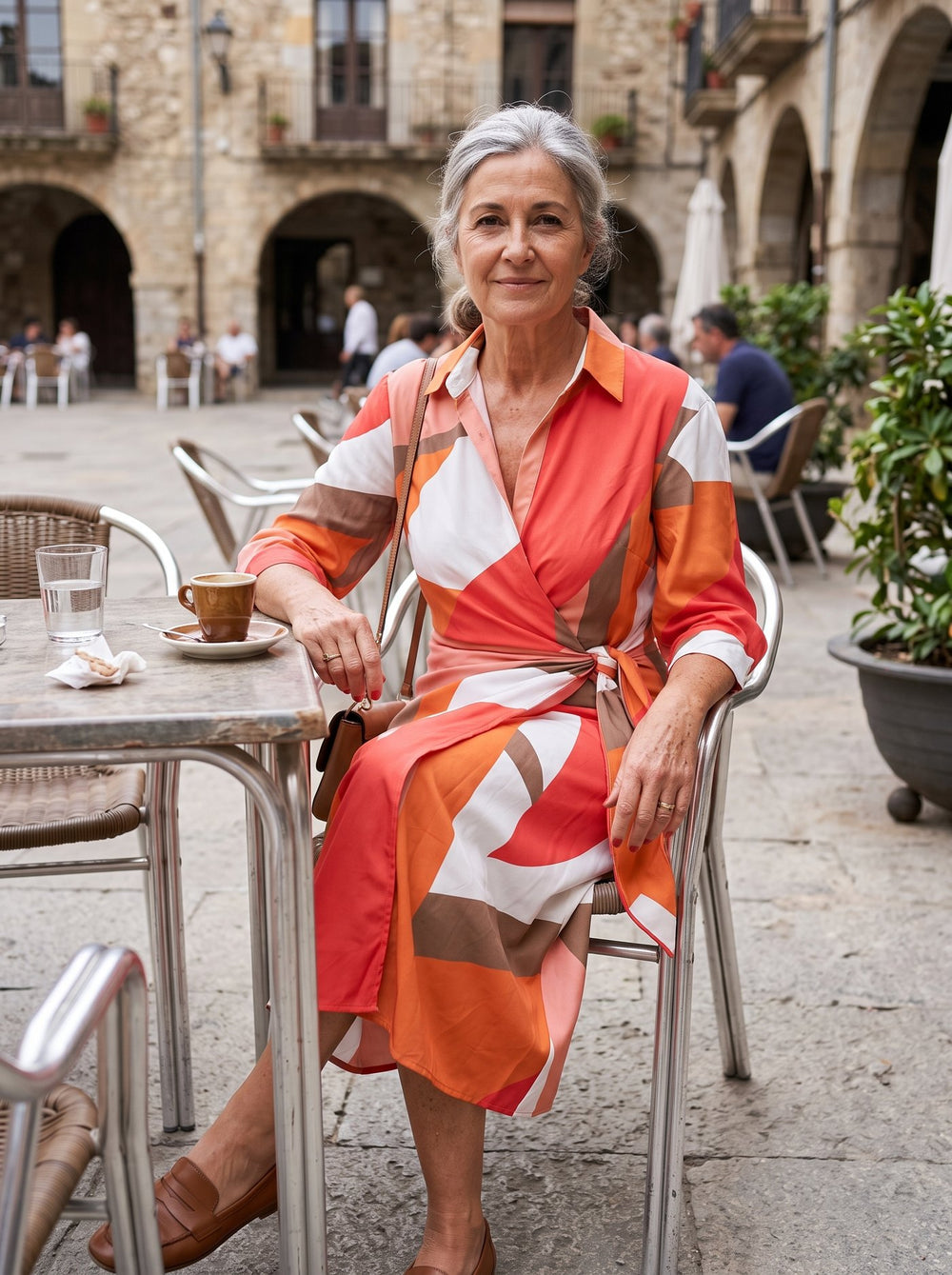 Amalfi, vestido midi favorecedor en color multicolor