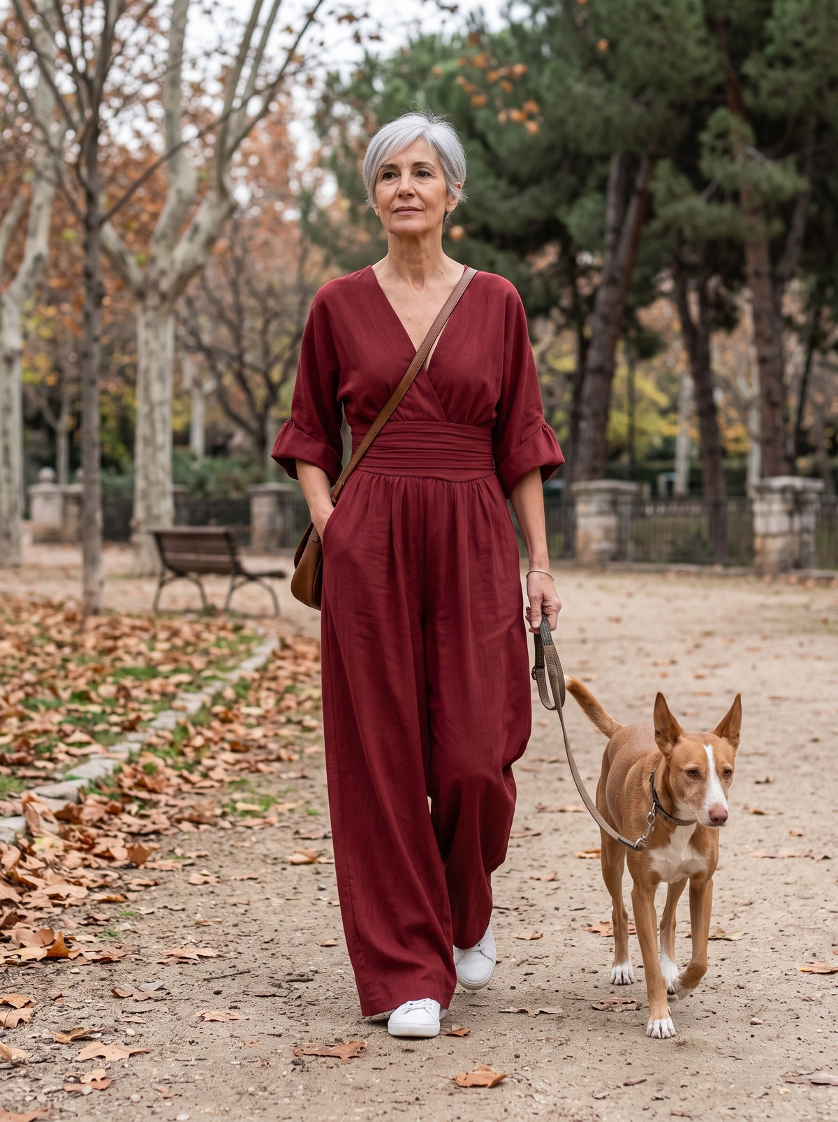 Capella | Mono de escote en V - Rojo