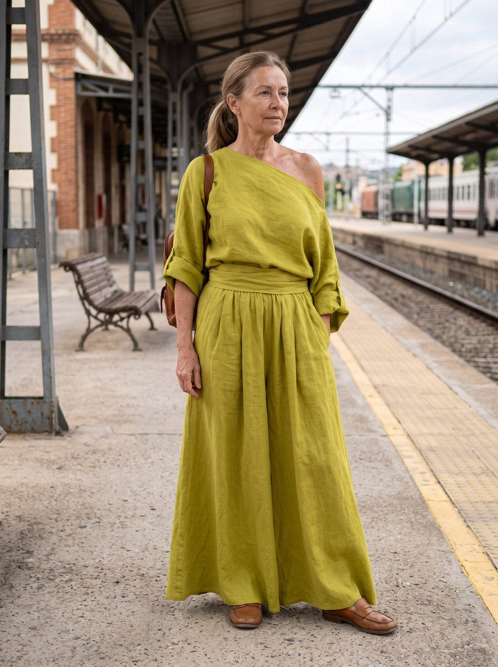 Lisette | Conjunto de hombro descubierto - Verde