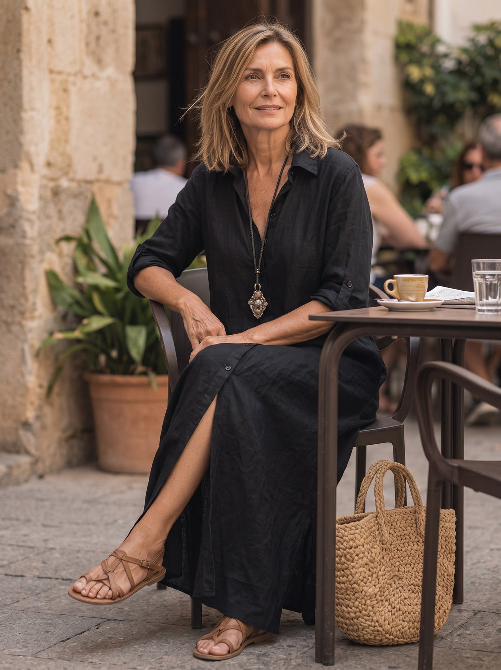 Solene | Vestido largo con botones