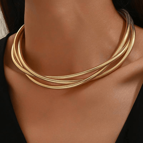 Aurora | Collar dorado vintage de varias capas
