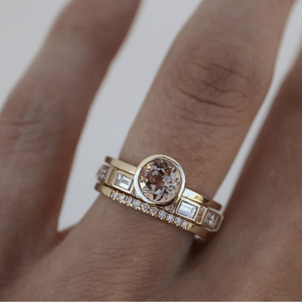 Valentina | Anillo vintage con circonita dorada